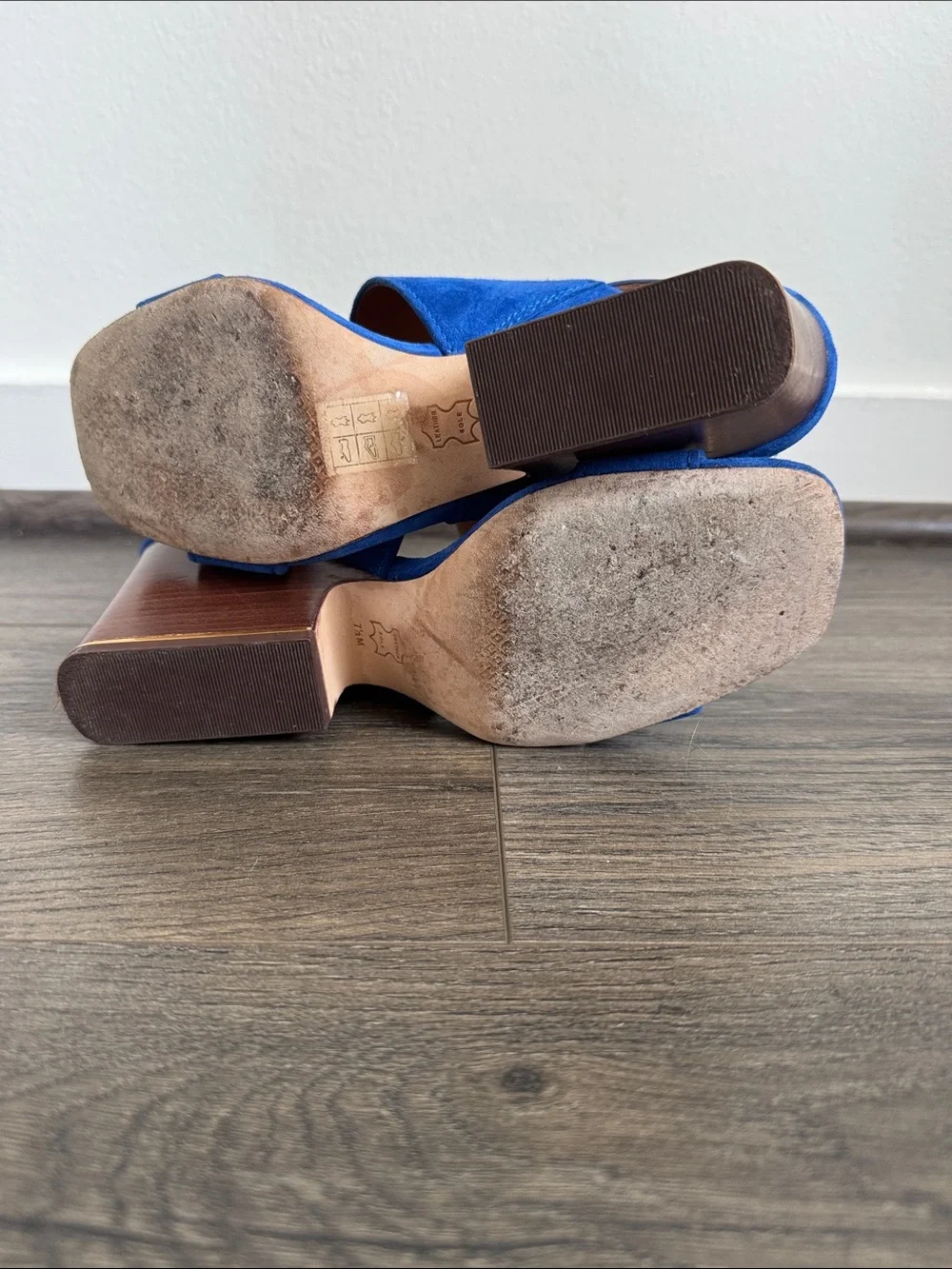 Tory Burch Selby Cobalt Suede Block Heel Sandals